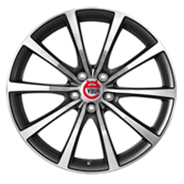 Диски E-wheels E07 7,0Jx17 ET45 тёмно-серые с полировкой в Кургане