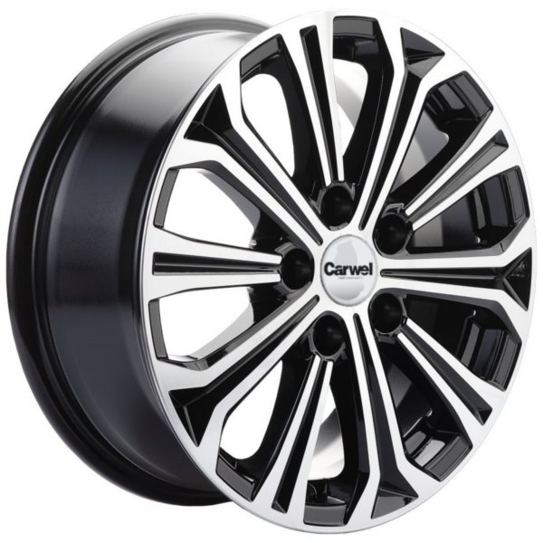 Диски Carwel Кудро 1610 (Fluence) 6,5Jx16 ET47 черные глянец с полированной внешней стороной в Бийске